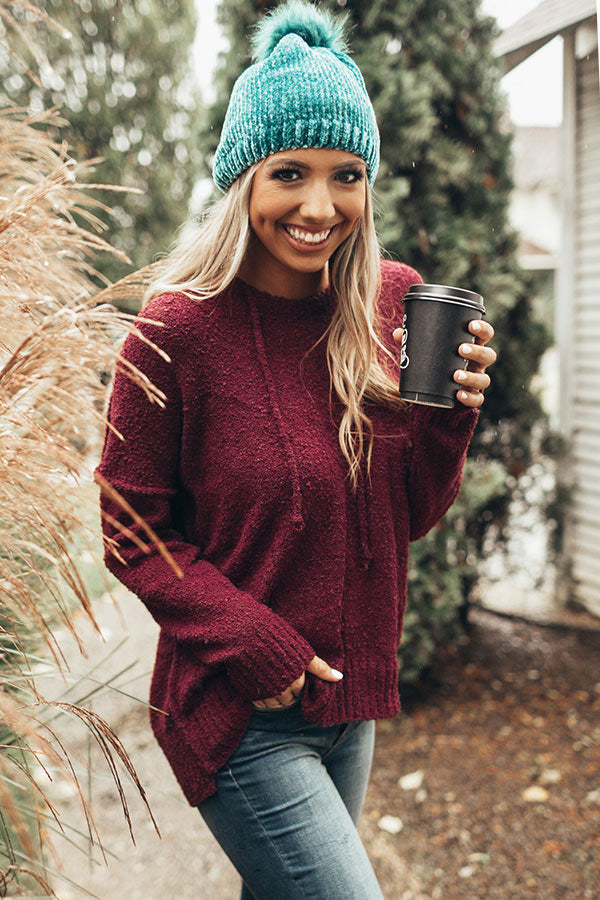 That Cozy Feeling Shift Sweater in Sangria Image - 1
