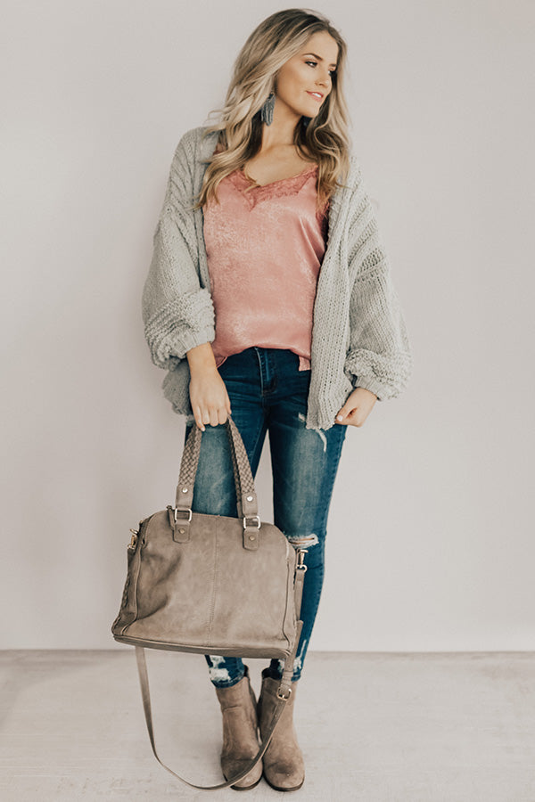 Can't Stop The Cuddles Knit Cardigan In Grey Image - 2