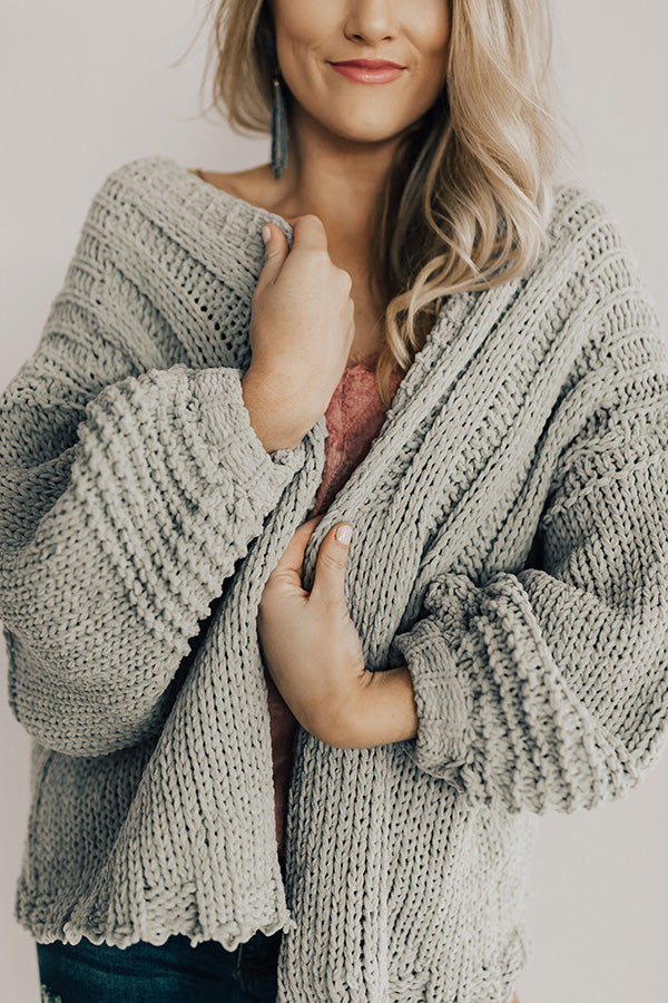 Can't Stop The Cuddles Knit Cardigan In Grey Image - 4