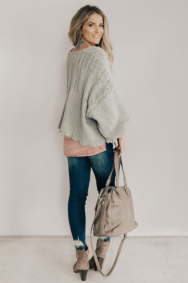 Can't Stop The Cuddles Knit Cardigan In Grey Image - 5