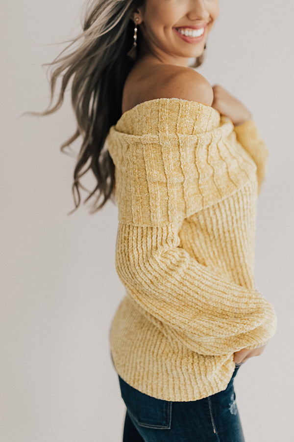 Snow Valley Snuggles Chenille Sweater in Marigold Image - 3