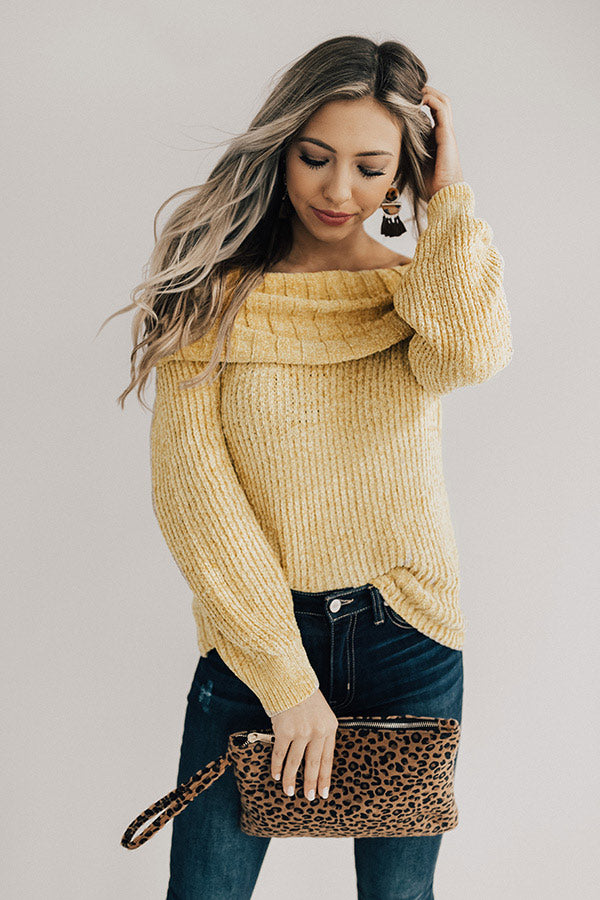 Snow Valley Snuggles Chenille Sweater in Marigold