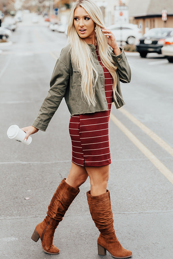 Chill And Kisses Lightweight Jacket in Olive Image - 1