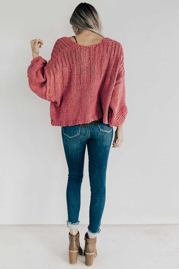 Can't Stop The Cuddles Knit Cardigan In Rose Image - 4