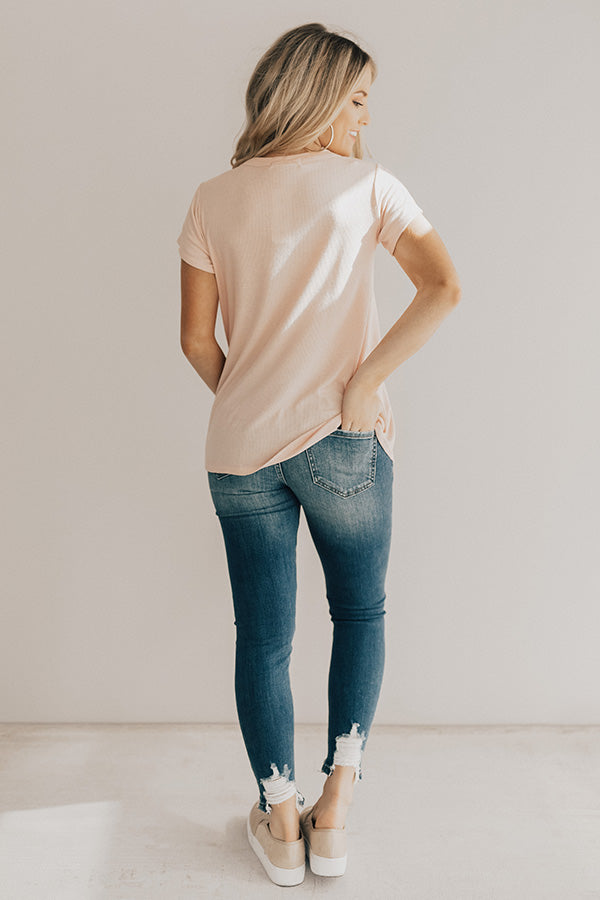 Criss Cross Crushing Shift Tee in Pink Image - 5