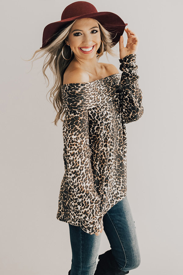 Winter Warmth Leopard Sweater Image - 2