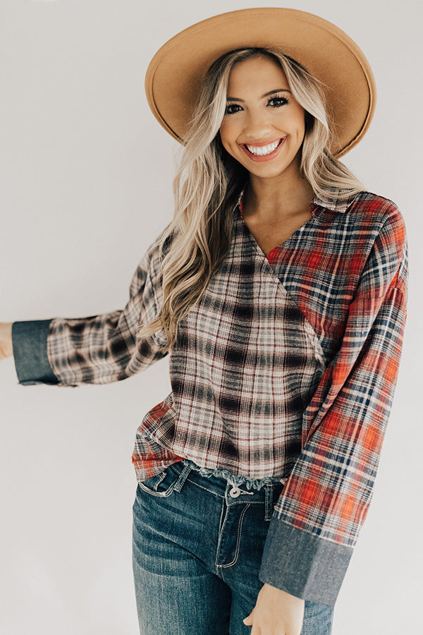 Warm And Toasty Plaid Shift Top Image - 1