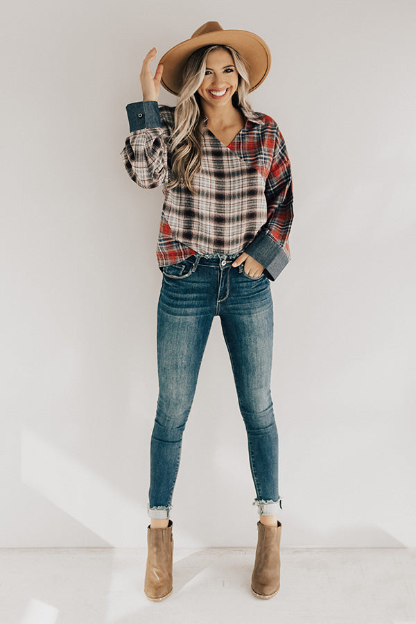 Warm And Toasty Plaid Shift Top Image - 2