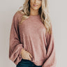 Cue The Cuddles Shift Sweater In Blush Image - 1