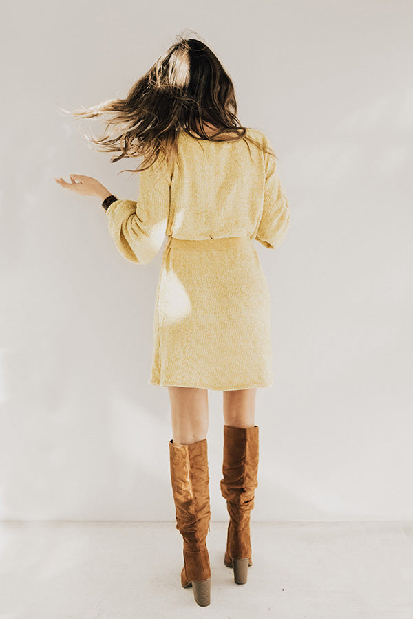Keeping Cozy Chenille Sweater Dress in Marigold Image - 4