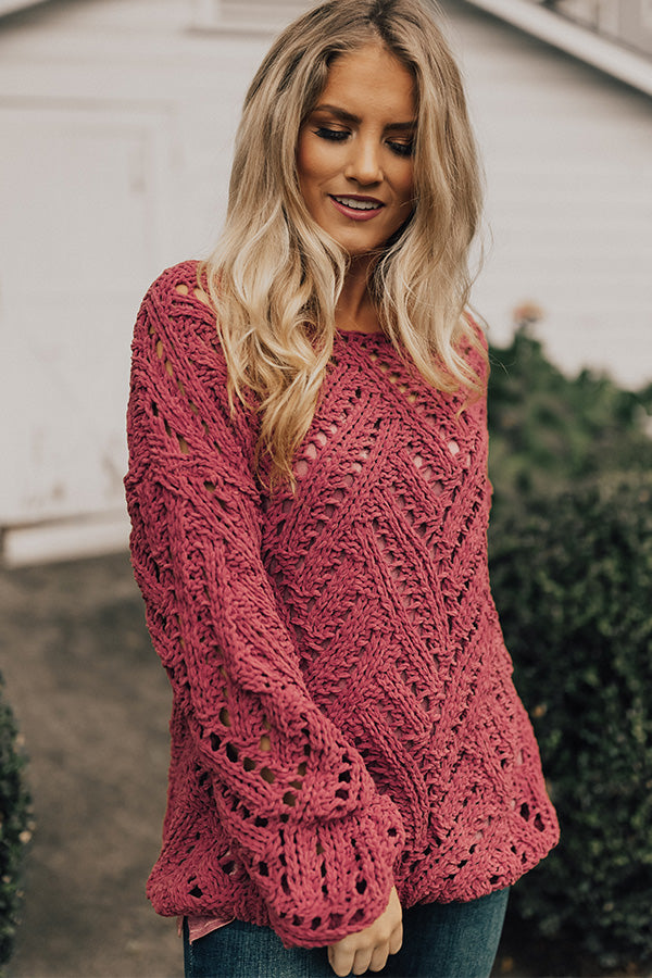 Season Of Style Tunic Sweater in Rose