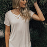 Criss Cross Crushing Shift Tee in Cream Image - 1
