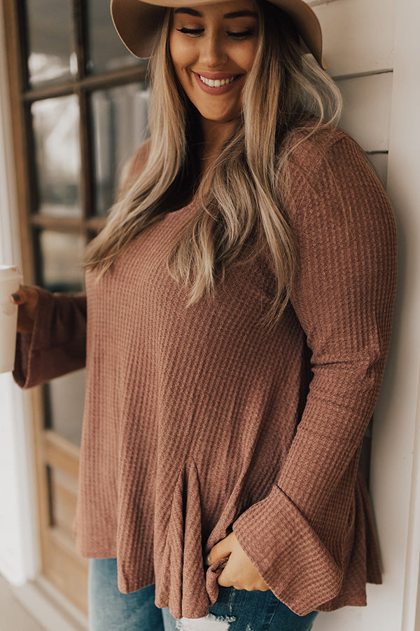 Sugar And Extra Spice Waffle Knit Top Curves Image - 5