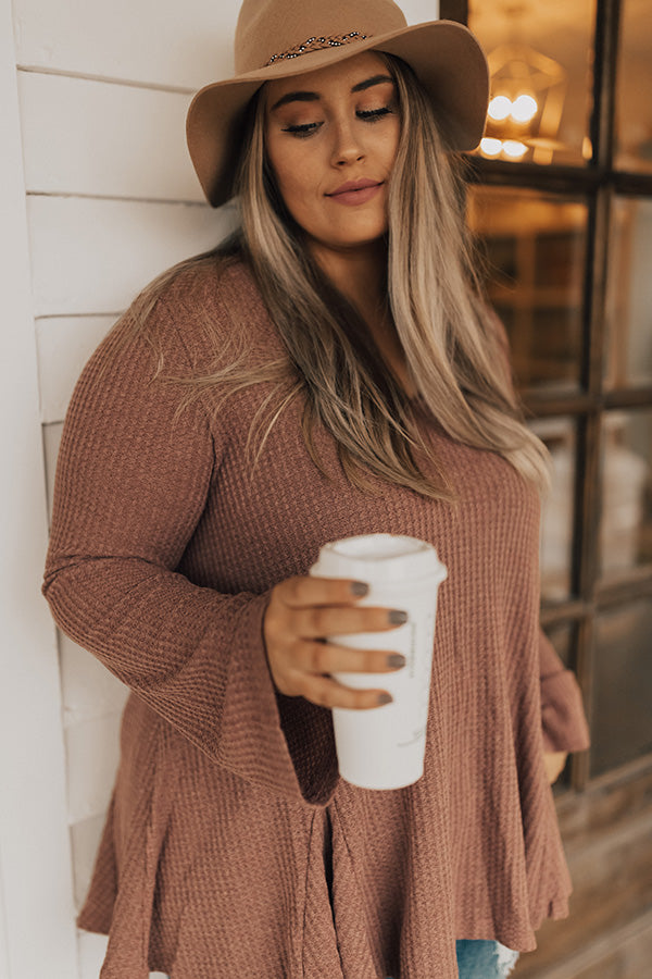 Sugar And Extra Spice Waffle Knit Top Curves Image - 1