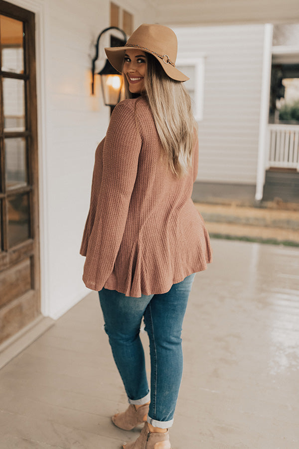 Sugar And Extra Spice Waffle Knit Top Curves Image - 4