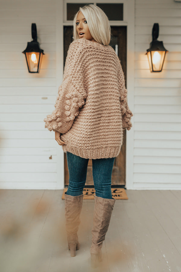 Sugar And Cinnamon Hand-Knit Cardigan In Blush Image - 5