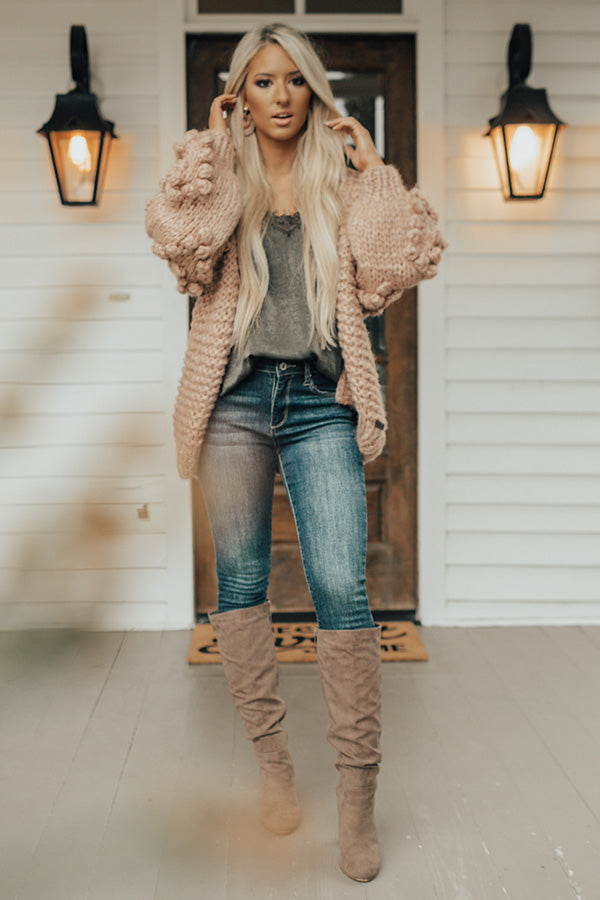 Sugar And Cinnamon Hand-Knit Cardigan In Blush Image - 4