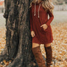 Sweater Weather Tunic Dress in Rust Image - 1