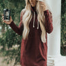Sweater Weather Tunic Dress in Maroon Image - 1