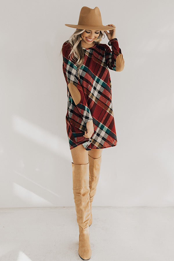 Hey Sugar Plum Plaid Sweater Dress in Wine Image - 2