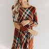 Hey Sugar Plum Plaid Sweater Dress in Rust Image - 1