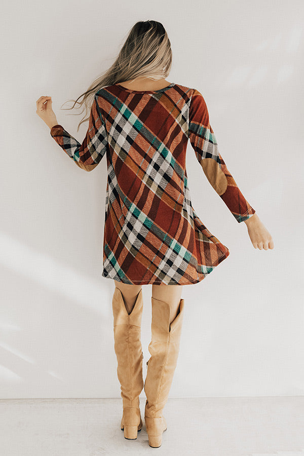Hey Sugar Plum Plaid Sweater Dress in Rust Image - 5