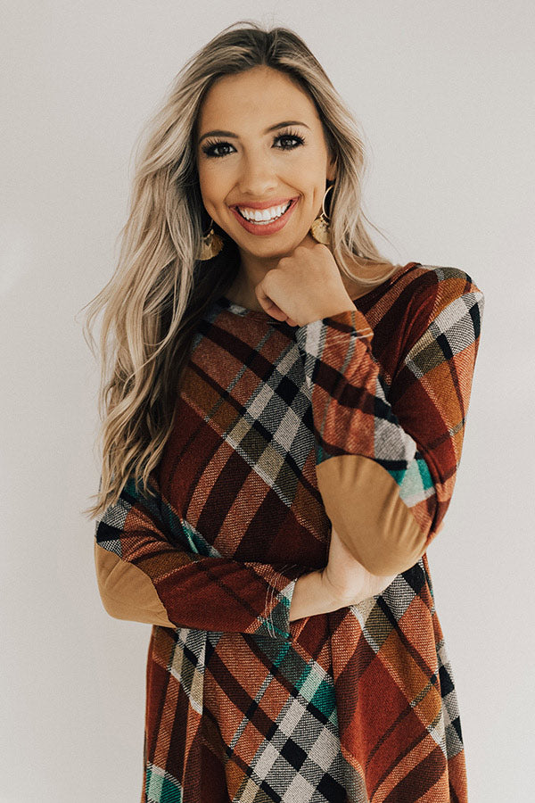 Hey Sugar Plum Plaid Sweater Dress in Rust Image - 3