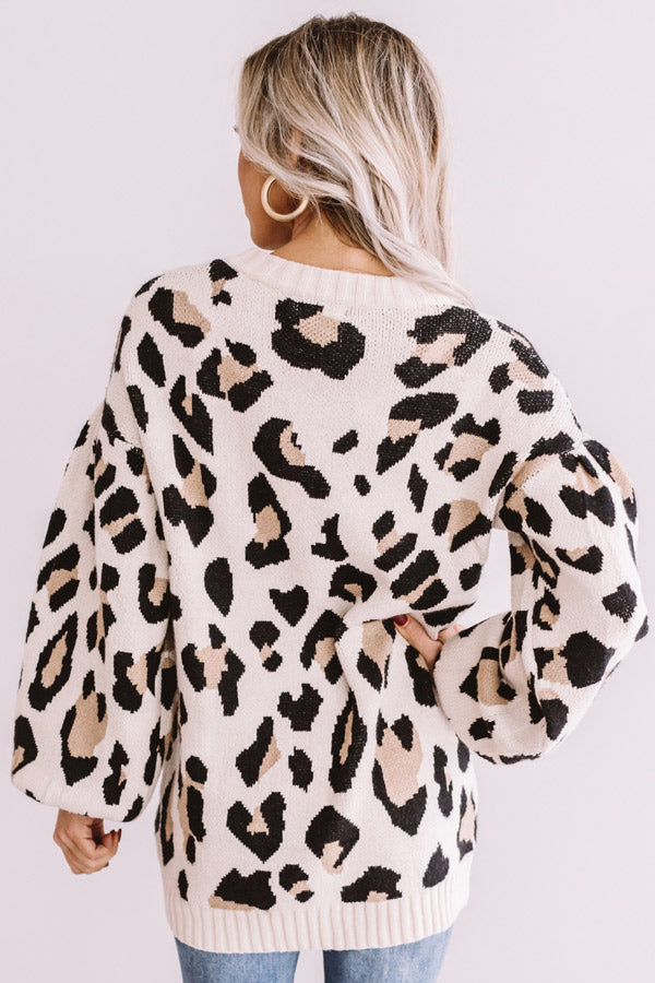 Spotted In Manhattan Leopard Sweater in Cream Image - 5