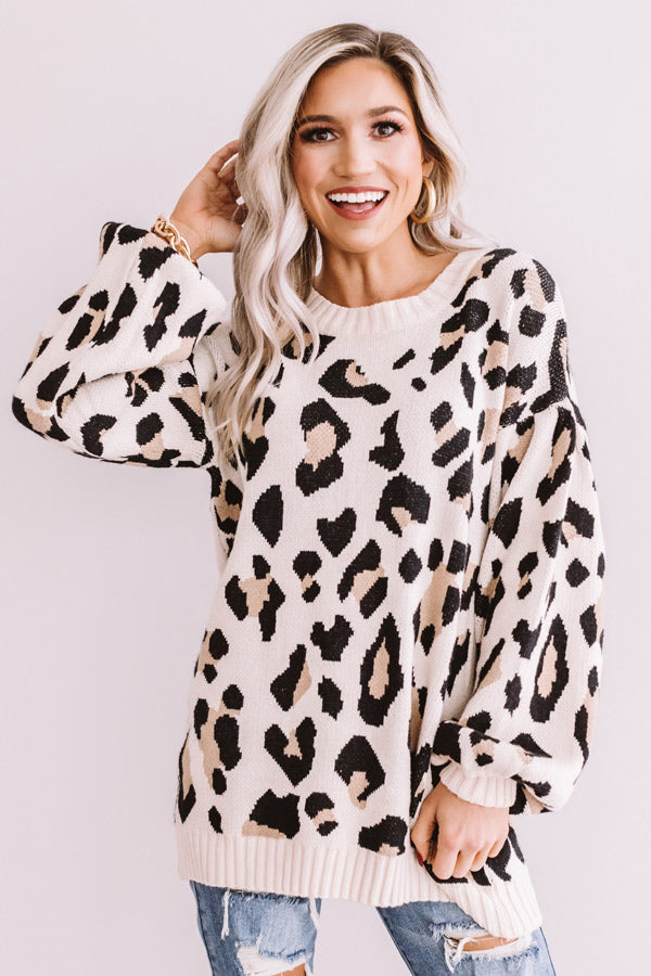 Spotted In Manhattan Leopard Sweater in Cream Image - 1