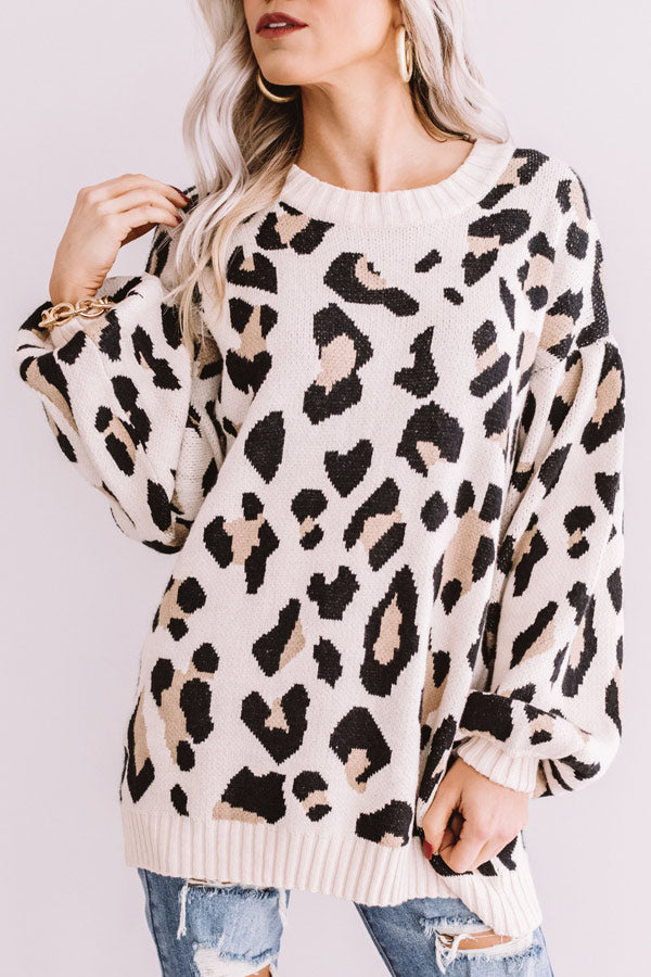 Spotted In Manhattan Leopard Sweater in Cream Image - 4