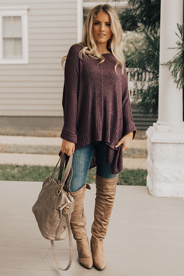 Keeping Knit Casual Shift Sweater in Ultra Violet Image - 1