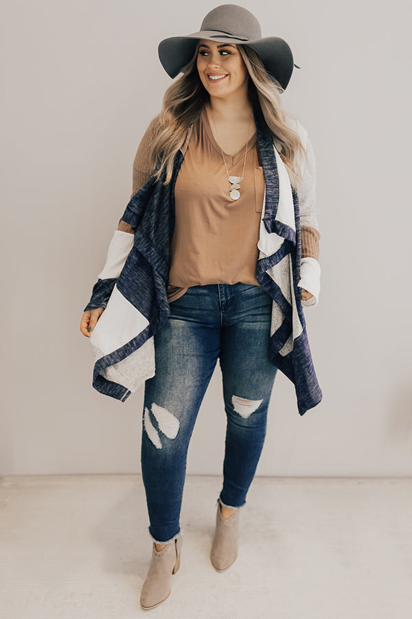 Lattes In Lake Tahoe Color Block Cardigan Curves Image - 1