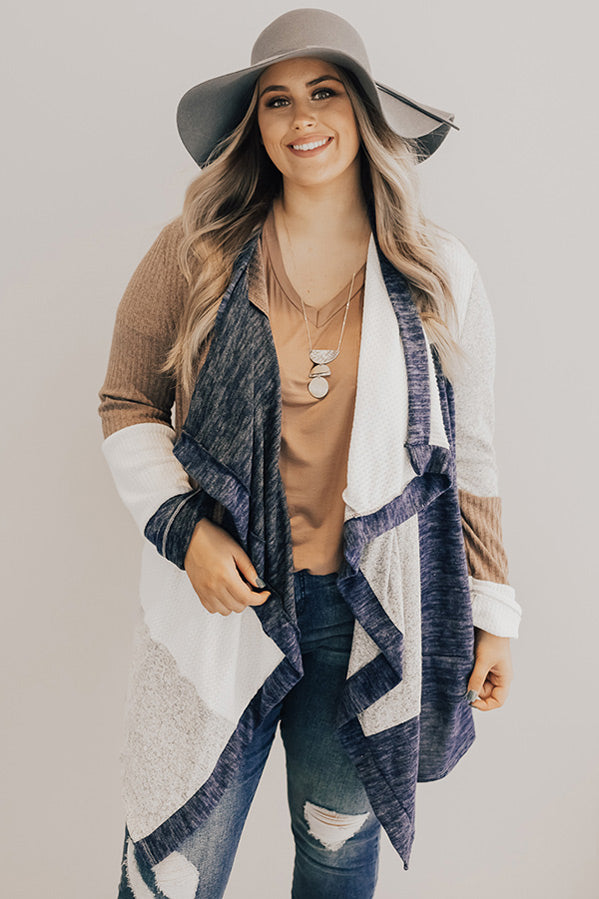 Lattes In Lake Tahoe Color Block Cardigan Curves Image - 1