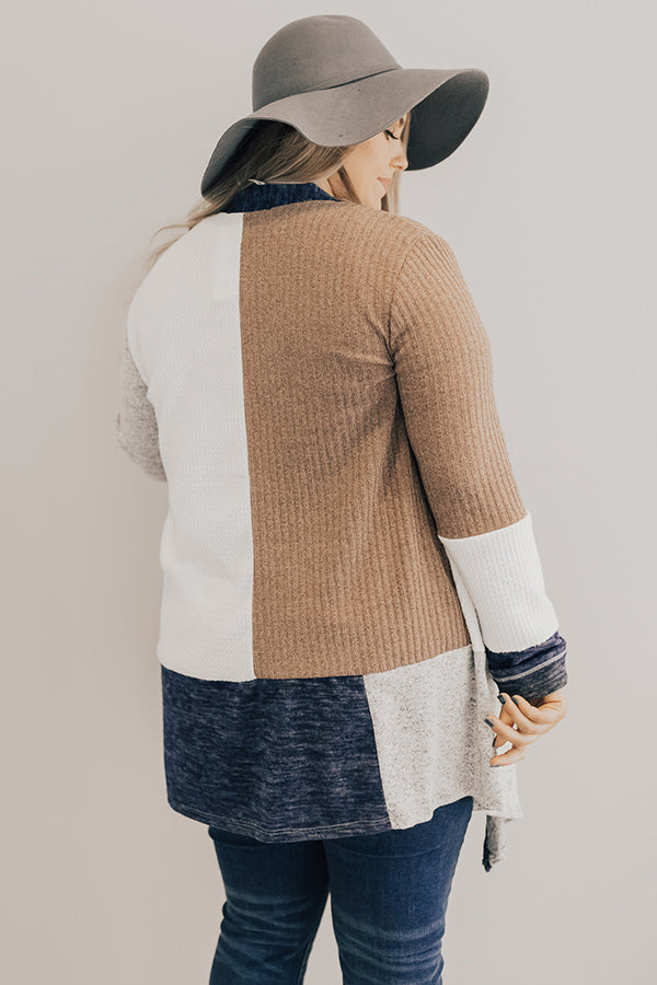 Lattes In Lake Tahoe Color Block Cardigan Curves Image - 1