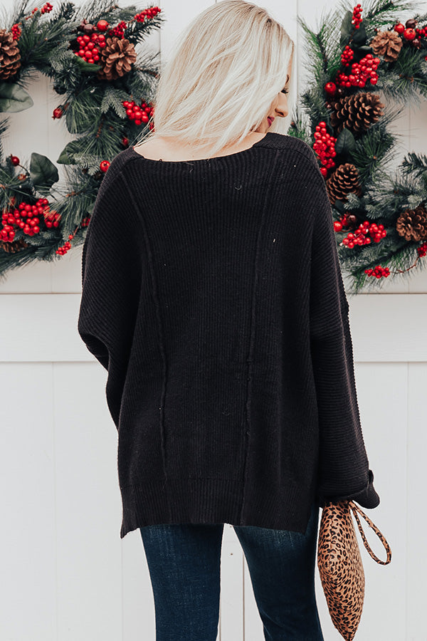 Ski Party Shift Sweater In Black Image - 5