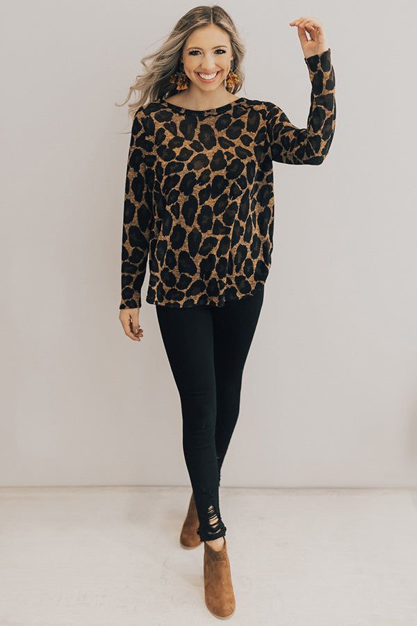 Cozy Jet Setting Leopard Shift Sweater Image - 2