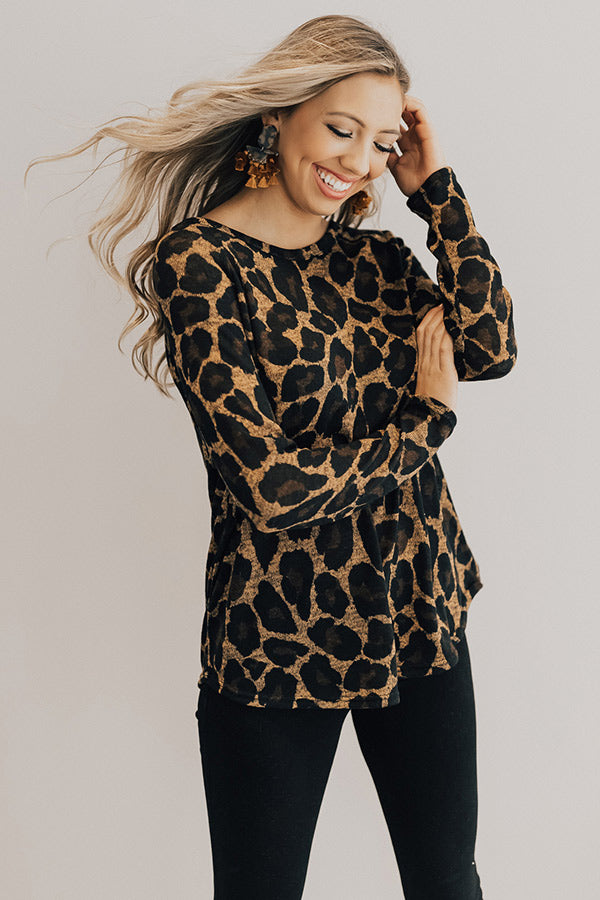 Cozy Jet Setting Leopard Shift Sweater Image - 3