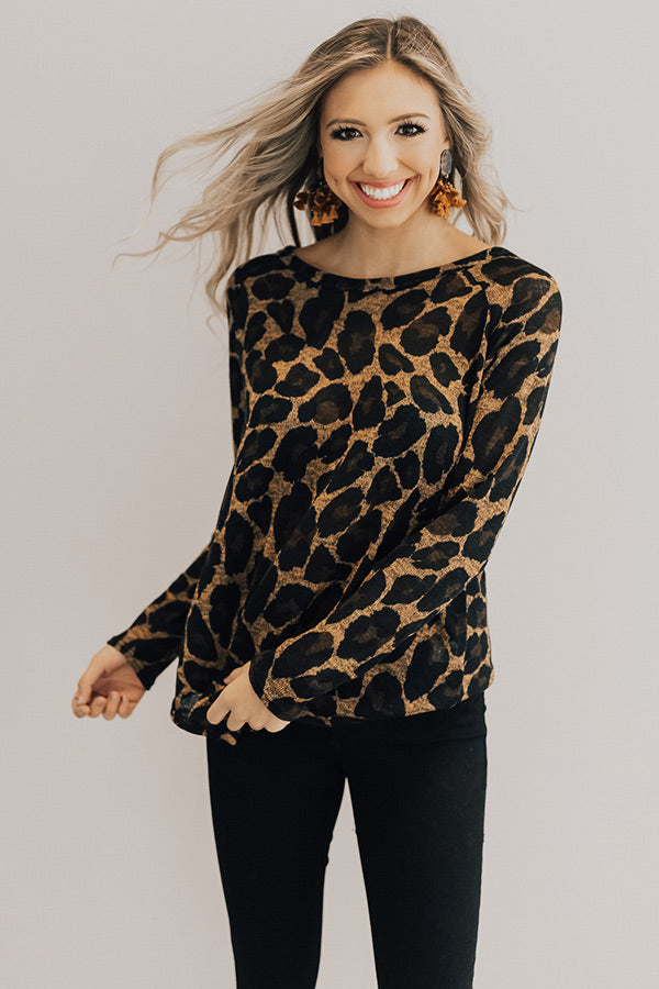 Cozy Jet Setting Leopard Shift Sweater Image - 1