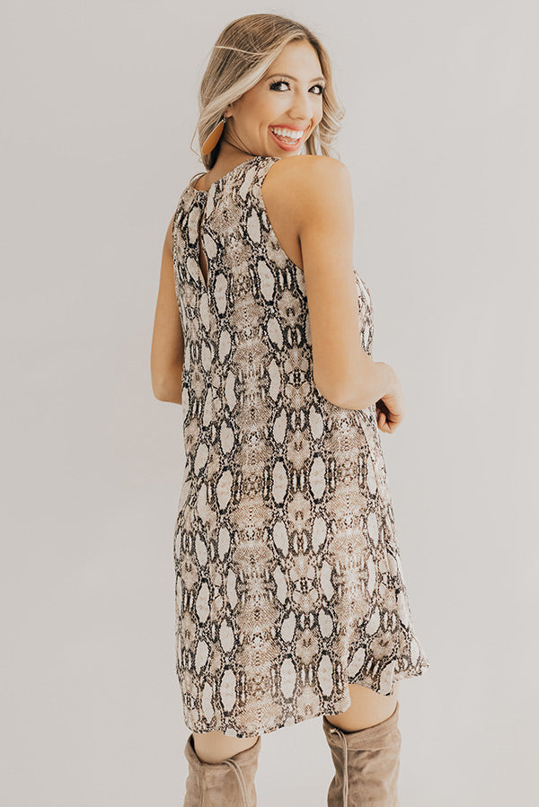 So Striking Snake Print Shift Dress Image - 5