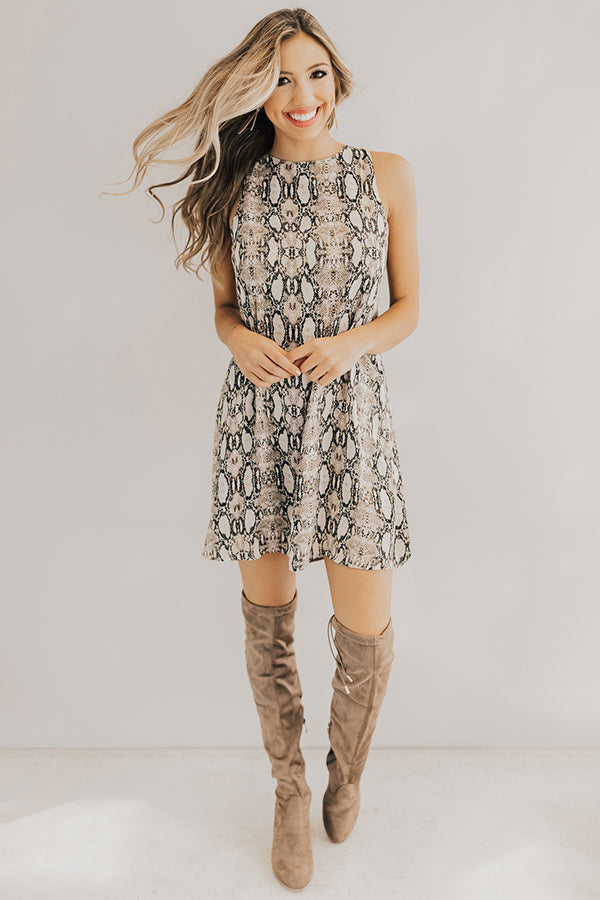 So Striking Snake Print Shift Dress Image - 3