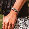 Low Key Obsessed Snake Print Bracelet In White Image - 1