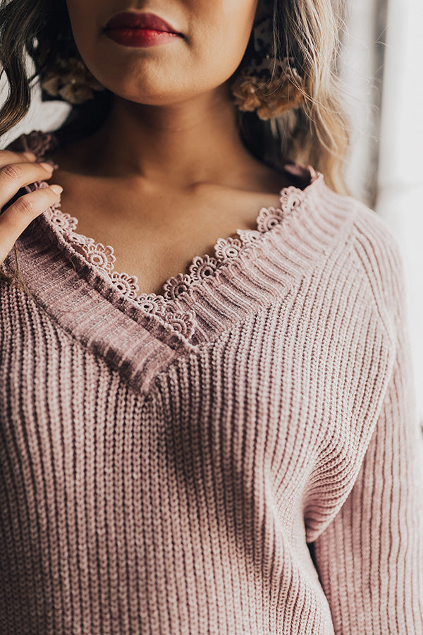 Hot Chocolate Cozy Chenille Sweater In Blush Image - 3