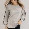 Cocoa And Kisses Waffle Knit Top In Grey Image - 1