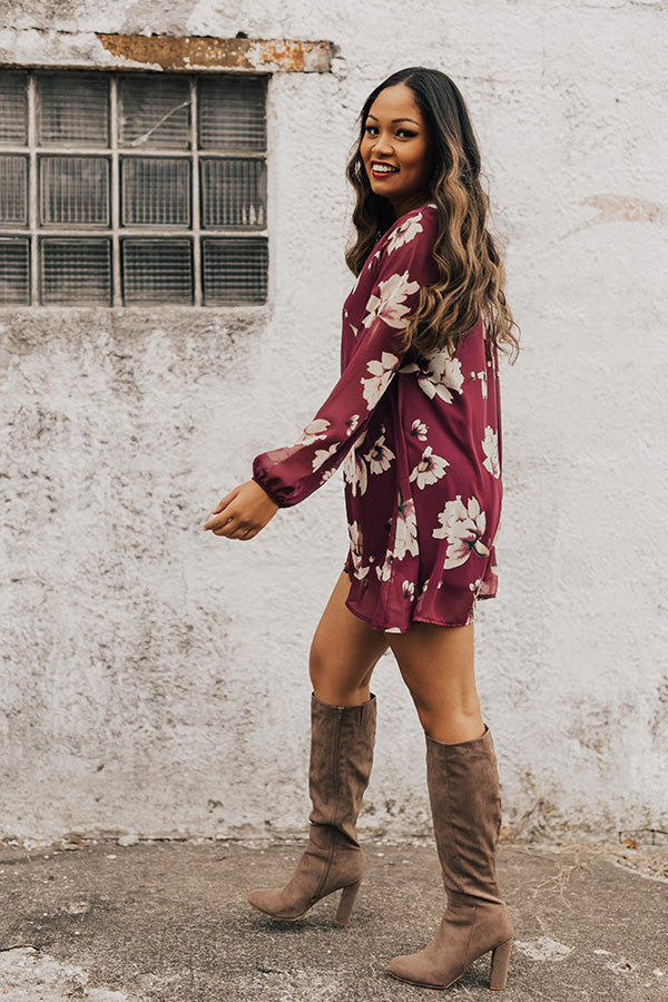 Chiffon On My Mind Floral Tunic Dress in Purple Image - 5