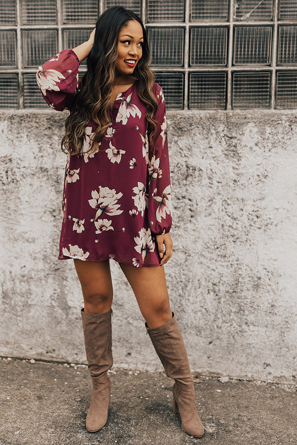 Chiffon On My Mind Floral Tunic Dress in Purple Image - 3