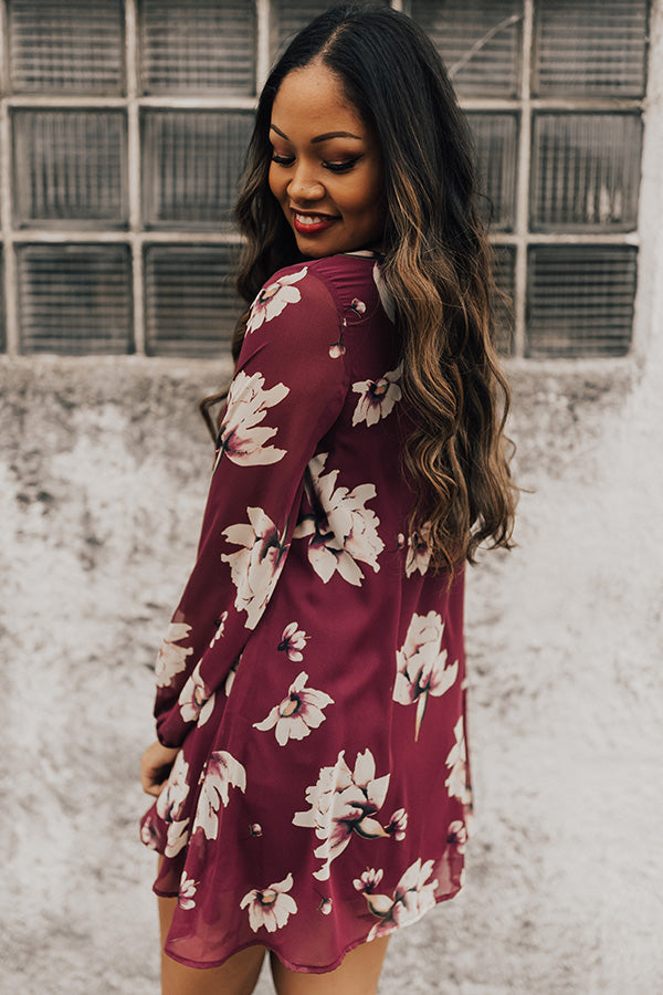 Chiffon On My Mind Floral Tunic Dress in Purple Image - 4