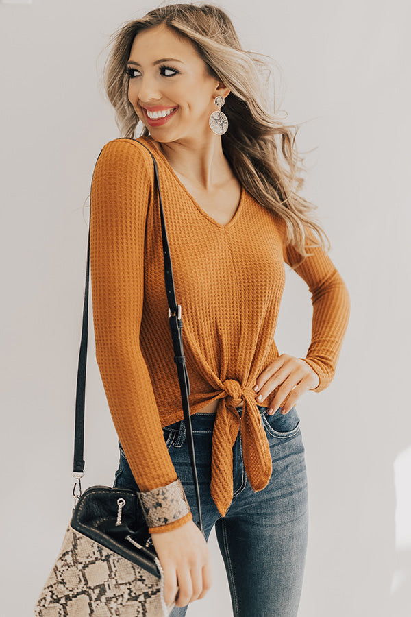 Perfect Match Waffle Knit Tie Top