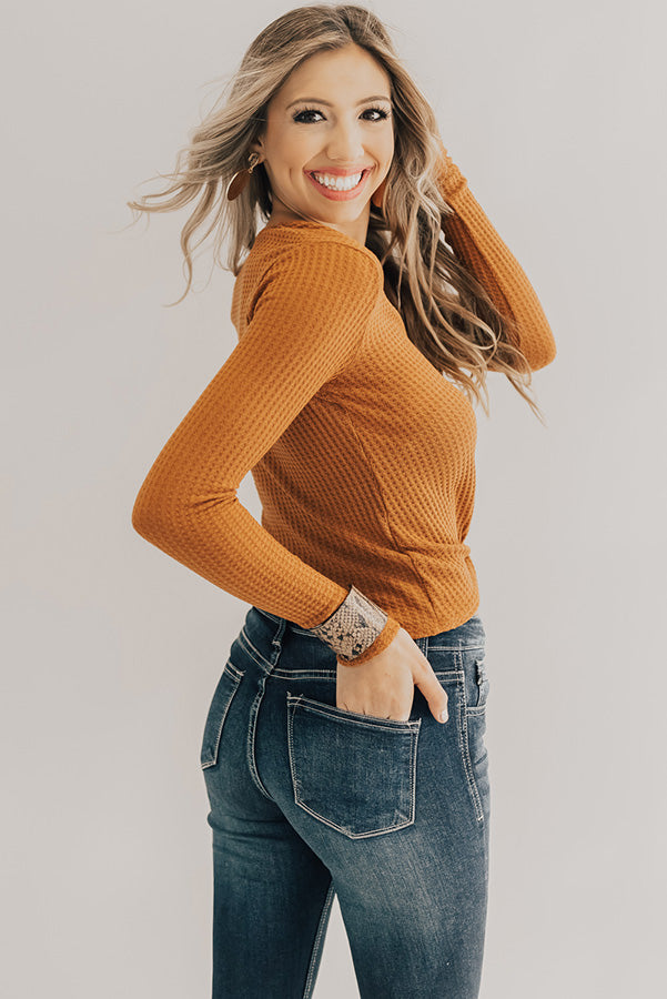 Perfect Match Waffle Knit Tie Top Image - 4