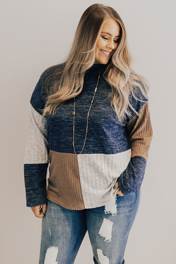 Getting Warmer Color Block Shift Sweater Curves Image - 1