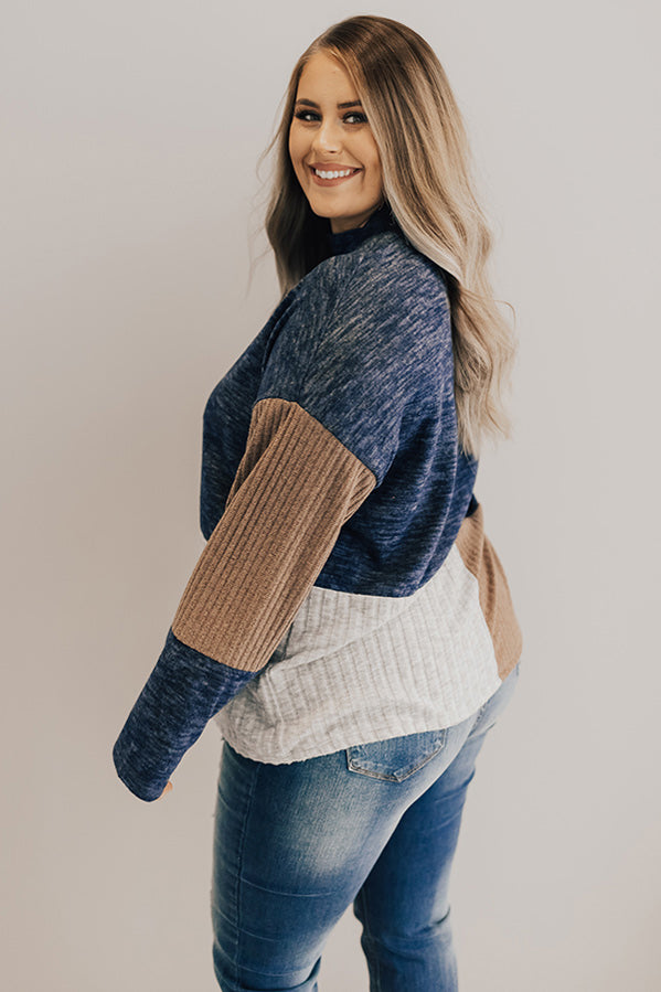 Getting Warmer Color Block Shift Sweater Curves Image - 1